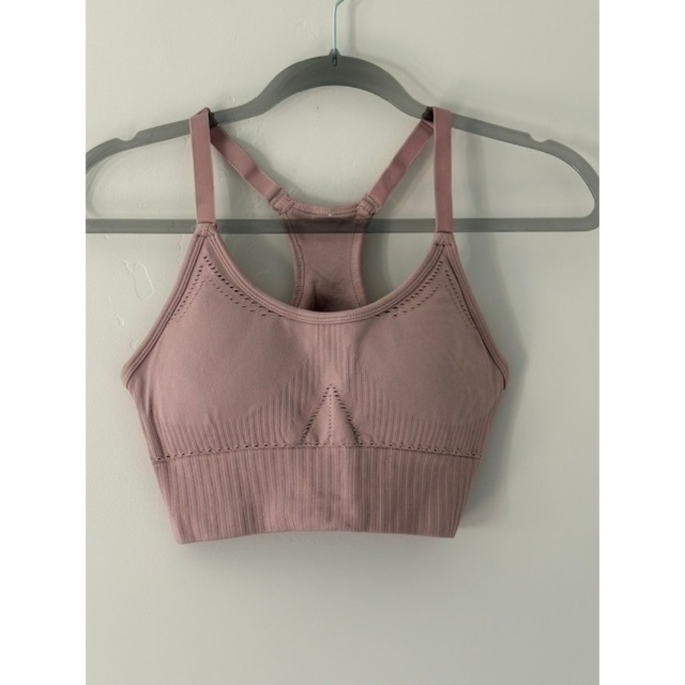 Lululemon Ebb‎ to Street Bra Mauve Pink Seamless Racerback Adjustable Straps